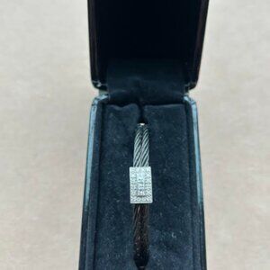 Vintage Charroil Black Cable and Diamond Bracelet - magnetic closure